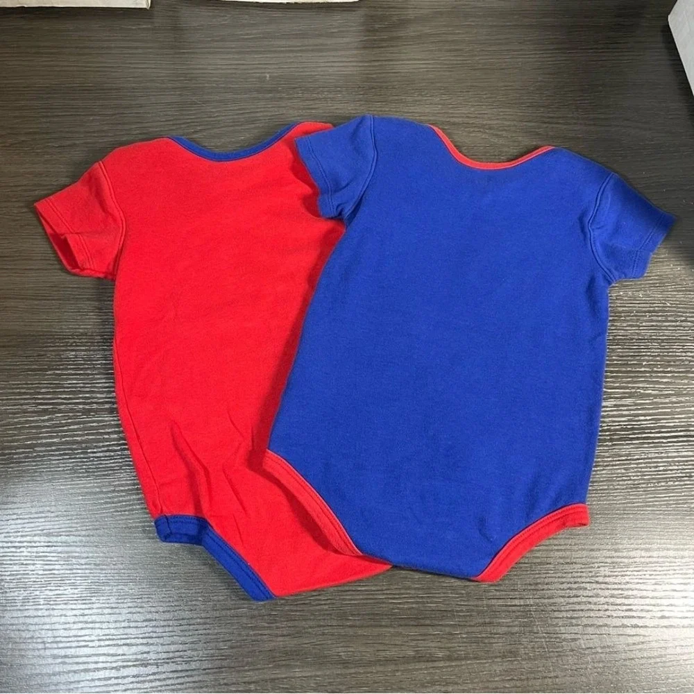 NFL Buffalo Bills Baby Bodysuit Set 24M Red Blue Short Sleeve 2 Pack